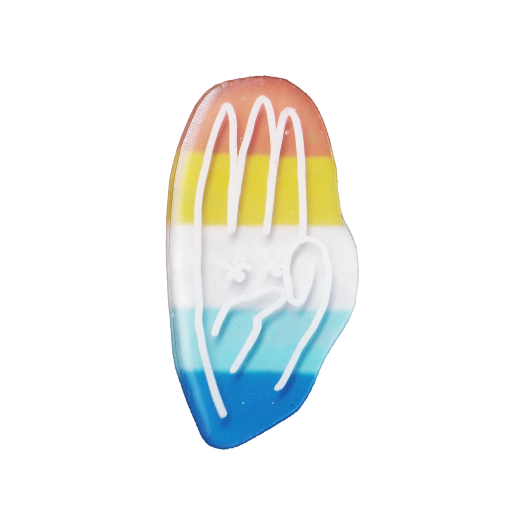 Three-finger Salute Pin (Pride)
