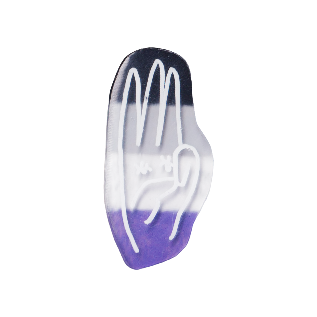 Three-finger Salute Pin (Pride)