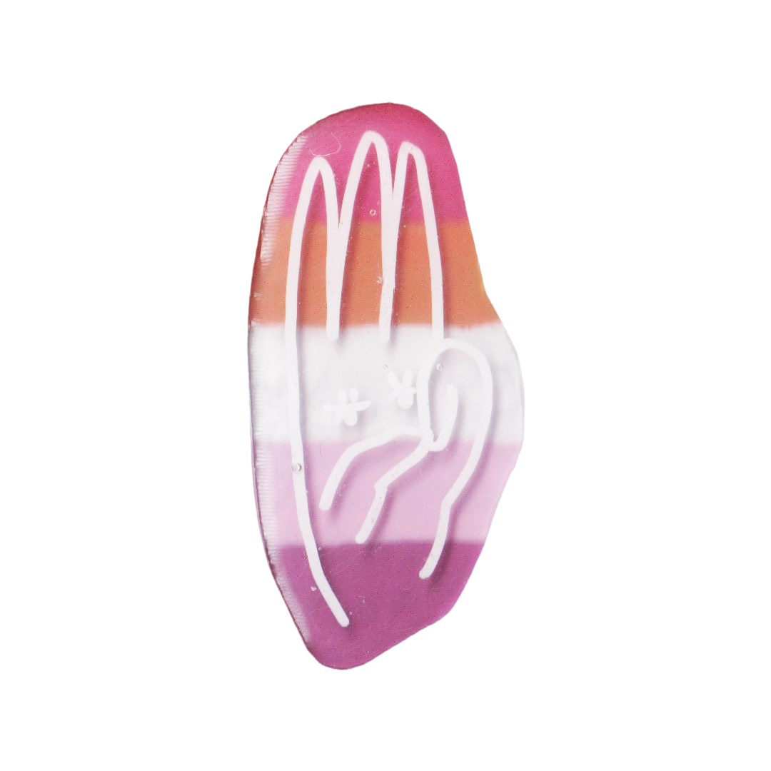 Three-finger Salute Pin (Pride)