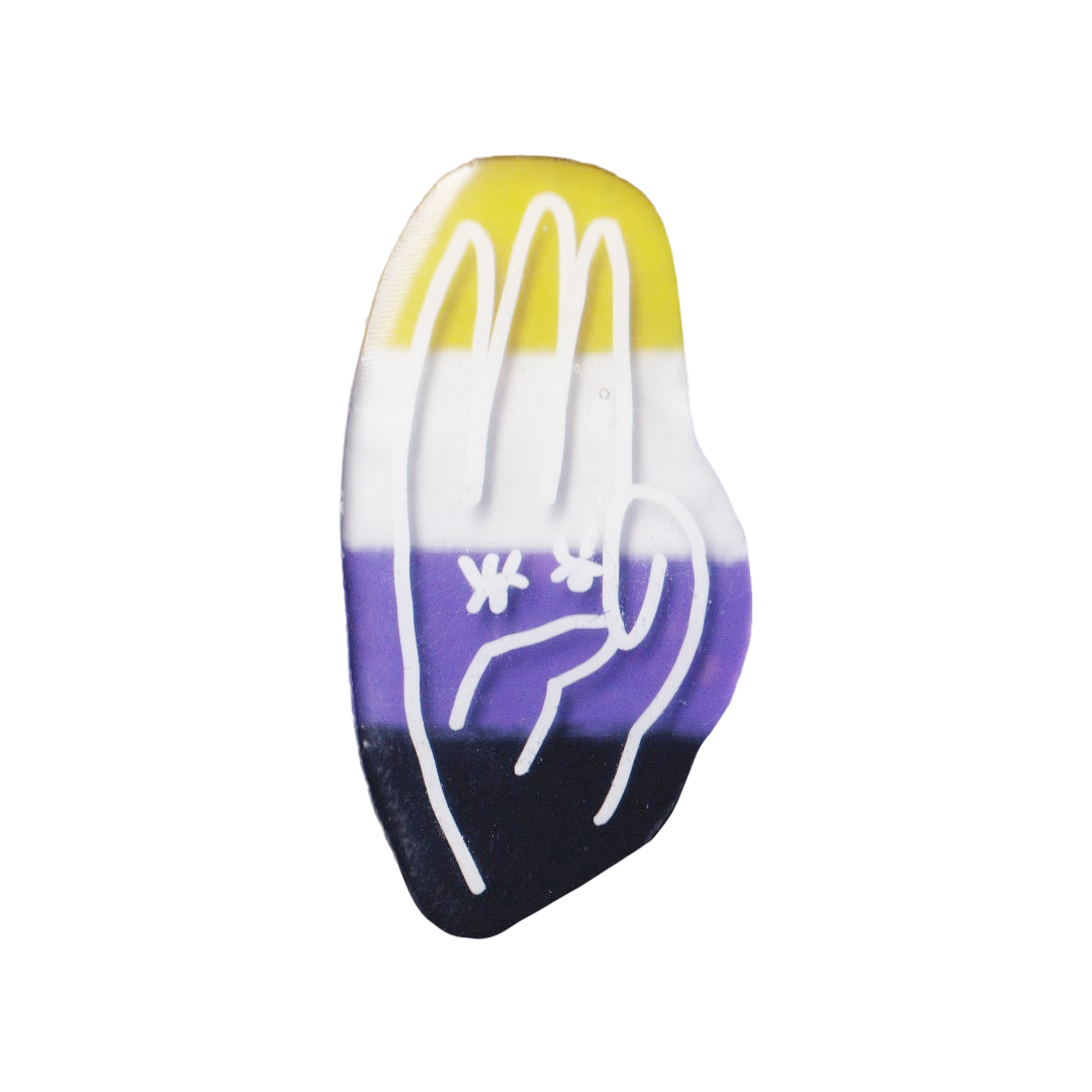 Three-finger Salute Pin (Pride)
