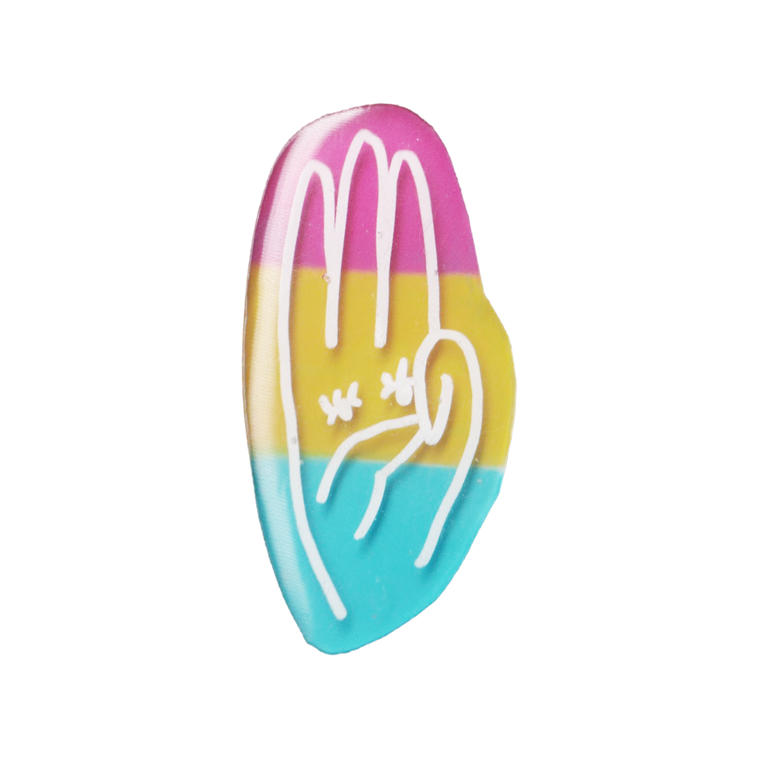 Three-finger Salute Pin (Pride)